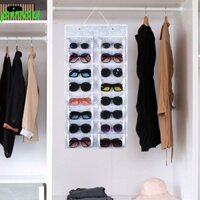 Túi Đựng Mắt Kính Treo Tường Bằng Vải Nỉ Gọn Nhẹ Nhiều Ngăn Màu Trơn Giá Đỡ