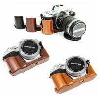 Túi đựng máy ảnh da Pu cổ điển nửa thân cho Olympus PEN-F EM5 EM10 OM-D E-M5 E-M10 Mark II III IV E-PL10 E-PL9 E-PL8