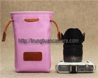 Túi đựng máy ảnh Easy Pocket da màu tím hồng size M