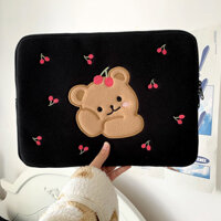 Túi đựng máy tính bảng phiên bản Hàn Quốc thêu mềm mại tương thích với túi laptop chống sốc kích thước 10/11 inch, 13/14 inch, 15/15.6 inch