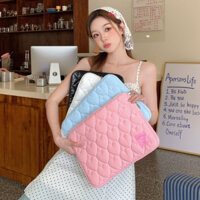 Túi đựng máy tính xách tay Bao đựng iPad Tranh thêu tình yêu INS Hàn Quốc chống thấm nước và chống sốc 10-15.6inch