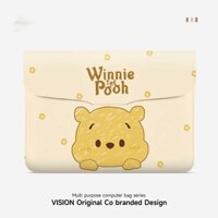 Túi đựng máy tính xách tay Winnie the Pooh dễ thương 47cm Túi lót IPAD Thích hợp cho Lenovo air Apple mac Laptop Huawei 50cm Vỏ bảo vệ HP Xiaomi Túi lưu trữ máy tính bảng