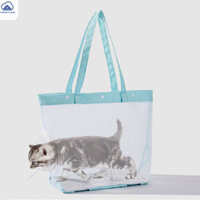 Túi đựng mèo mùa hè CHONGTAOQI - Túi mèo lưới màu xanh lá cây thoáng khí - Túi đeo vai di động cho thú cưng