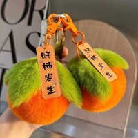 Túi đựng móc khóa hình quả hồng Phụ kiện Schoolbag Mặt dây chuyền sang trọng