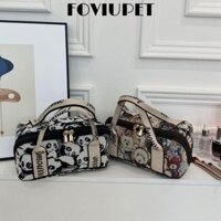 Túi đựng mỹ phẩm FOVIUPET, Túi đựng đồ vệ sinh loại hộp dung tích lớn, Túi xách gấu dễ thương bằng vải di động
