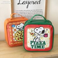 Túi đựng mỹ phẩm Galaxy Snoopy Pizza có giá trị cao Túi xách hoạt hình dễ thương Đi chơi Túi lật dung tích lớn di động#QB25.0207#