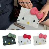 Túi Đựng Mỹ Phẩm JKDESIGN, Túi Trang Điểm Hello Kitty Hoạt Hình Dung Tích Lớn, Di Động Sáng Có Dây Kéo Túi Bảo Quản Son Môi Cotton Cho Nữ Cô Gái