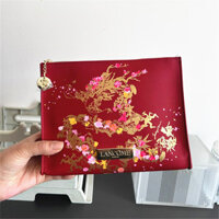 Túi đựng mỹ phẩm Lancome Year of the Dragon 24 Túi đựng ly hợp màu đỏ dung tích lớn di động mới Kết cấu tốt