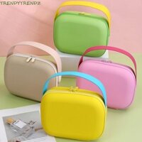 Túi đựng mỹ phẩm PU TRENDYTRENDZ, Túi đựng nước rửa chống thấm nước màu kẹo, Tay cầm đa chức năng đơn giản có dây kéo Túi Tote di động du lịch