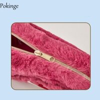 Túi đựng mỹ phẩm sang trọng POKINGE, Hộp đựng bút chì hình gấu dâu Túi trang điểm hoạt hình, Túi giặt dung tích lớn Túi đựng chăm sóc da thỏ Judy dễ thương dành cho nữ