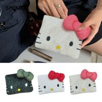 Túi đựng mỹ phẩm SHIKICK, có dây kéo Túi trang điểm sáng, Túi xách Cotton hoạt hình Hello Kitty dung tích lớn dành cho đồ dùng học tập du lịch