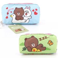 Túi đựng mỹ phẩm siêu xinh chính hãng Lesportsac mẫu Gấu Thỏ Vịt Brown Cony Choco Sally Line