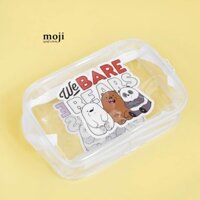 Túi đựng mỹ phẩm trong suốt MZ We bare bears happy time 6x12x17