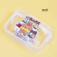 Túi đựng mỹ phẩm trong suốt MZ We bare bears summer time 7x15x22