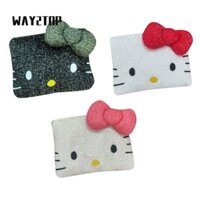 Túi đựng mỹ phẩm WAY2TOP, Túi trang điểm sáng sức chứa lớn, di động có dây kéo Túi đựng bút Hello Kitty hoạt hình bằng vải Cotton dành cho đồ dùng học tập du lịch