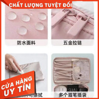 Túi đựng nhiều đồ đạc make up chất làm đẹp Nhiều Ngăn Túi Hồng To Dài 23cm