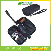 Túi Đựng Phụ Kiện Công Nghệ Grepaco, Pin Sạc Dự Phòng, Điện Thoại, Cáp Sạc USB, Tai Nghe Vải Bố Canvas, Nhiều Ngăn, Có Quai Cầm, Chống Nước, Khóa Kéo YKK Dành Cho Nam Nữ Đi Học, Làm, Du Lịch - Hàng Chính Hãng - Màu đen