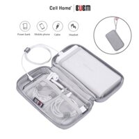 Túi đựng phụ kiện công nghệ dài dạng kéo hai ngăn đơn giản có quay xách đựng sạc dự phòng ổ cứng chuột máy tính BUMB
