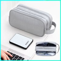 Túi đựng phụ kiện điện tử đồ công nghệ dáng dọc, kiêm đựng ổ cứng pin dự phòng dây sạc laptop Trinhmacstore