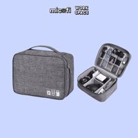 Túi Đựng Phụ Kiện Micofi Dây Cáp Sạc Laptop, Túi Đựng Đồ Công Nghệ Tay Cầm Chống Thấm Nước, Để Tai Nghe USB Nhiều Ngăn