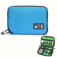 Túi đựng phụ kiện nhiều ngăn vải Nylon chống thấm nước cho Cáp sạc di động, Sạc dự phòng, điện thoại, tai nghe, thẻ nhớ - Hàng chính hãng - Xanh