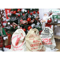 Túi đựng quà ông già Noel vải bố cỡ lớn 50x70cm TUIVAI-01_TTTM