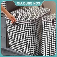 Túi Đựng Quần Áo Gối Mền Có Nắp Dây Kéo 2 Chiều KẺ SỌC CARO 140L - NOS