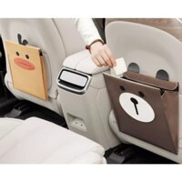 TÚI ĐỰNG RÁC NAM CHÂM TREO PHÍA SAU XE Ô TÔ, BẢO QUẢN ĐỒ DÙNG TRÊN XE HÌNH GẤU NÂU, THỎ HỒNG DỄ THƯƠNG