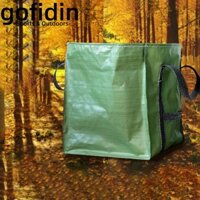 Túi đựng rác sân vườn GOFIDIN, có tay cầm Dung tích lớn, Túi đựng rác có thể tái sử dụng hạng nặng vuông Thùng rác bãi cỏ ngoài trời