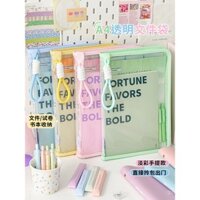 Túi đựng tài liệu cầm tay màu pastel lớp 3-2, túi sách giá trị cao, túi lưu trữ tài liệu A4 trong suốt có khóa kéo, túi đặc biệt cho sinh viên đại học, túi thi, có thể đựng sách giáo khoa, túi dạy kèm cho học sinh tiểu học và trung học.