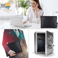 Túi đựng tài liệu chống cháy LARGLO, có dây kéo Túi đựng tiền chống nước màu đen, Túi lưu trữ an toàn chống cháy đa năng bền bỉ Máy tính bảng