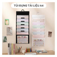 Túi đựng tài liệu hồ sơ treo tường đựng sách vở khổ A4 dày dặn đa năng gấp gọn tiện ích Happy Birds