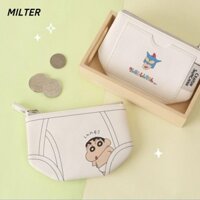 Túi đựng tai nghe MILTER, Ví đựng tiền xu Mini hình quần short, Ví da Crayon Shin Chan
