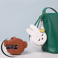 Túi đựng tai nghe ONDEAL66, Ví đựng tiền xu hình thỏ PU, bền đáng yêu với chìa khóa Móc chìa khóa Mặt dây chuyền Acrylic