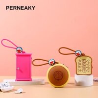 Túi đựng tai nghe PERNEAKY, Túi đựng tiền xu Doremon có dây kéo bằng silicon, Túi đựng chìa khóa hoạt hình Doremon