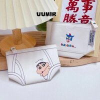 Túi đựng tai nghe, Ví đựng tiền xu bằng da Mini, Ví hình quần short Crayon Shin Chan hoạt hình