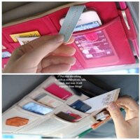 Túi Đựng Thẻ Đa Năng Gắn Tấm Che Nắng Trên Xe Hơi ô tô Ví chứa giấy tờ đăng kiểm cavet bảo hiểm xe name card