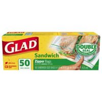 Túi Đựng Thực Phẩm, Sandwich Zipper Bags, Double Seal, 50 Túi (16.5 x 14.6cm) - GLAD