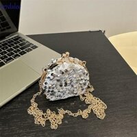 Túi đựng tiệc dạ hội DALEE, Sáng bóng với túi đựng son môi gương, Túi xách thông thường Túi đựng tai nghe sang trọng Sequin Bling Túi đeo vai đám cưới