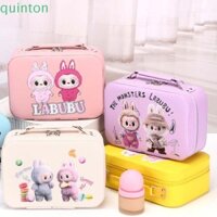 Túi đựng trang điểm cầm tay QUINTON, Vali đựng mỹ phẩm Labubububupu dung tích lớn di động, Gương chống nước đầy màu sắc Hộp đựng mỹ phẩm PU hoạt hình có khóa Quà tặng