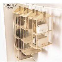 Túi đựng tủ quần áo KUNHEV, Hộp đựng túi xách trong suốt có thể gập lại, Treo lớp có móc đựng tủ quần áo