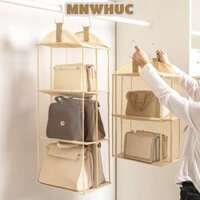 Túi đựng tủ quần áo MNWHUC, Hộp đựng túi xách trong suốt có thể gập lại, Treo lớp có móc đựng tủ quần áo
