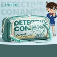 Túi đựng văn phòng phẩm thám tử Conan BANGSHE, Túi đựng bút chì hoạt hình bằng vải Canvas Anime, Thời trang dung tích lớn Học sinh Đồ dùng văn phòng Túi trang điểm Chữ ký