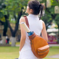 Túi đựng vợt cầu lông pickleball Balo Tennis Thể thao nữ đeo vai màu tím đeo chéo