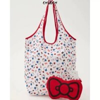 Túi gấp CHLOCH, Túi xách Hello Kitty Red Bow Túi mua sắm, Túi đeo vai thời trang In đầy đủ Túi lưu trữ di động Quà tặng