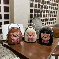 túi gấu cầm tay  bản 2 khoá kết hợp đeo chéo size 18 chất trơn siêu đep