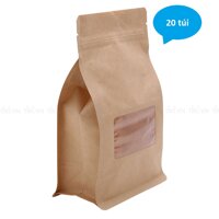 Túi giấy Kraft Nâu có cửa sổ đáy bằng 8 cạnh size 15 x 23 cm 20 túi