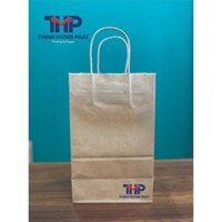 Túi Giấy Kraft Nâu Nhật trơn, Dày dặn, có quai Định Lượng 80-100gsm, siêu bền, kt 25x10x15.5