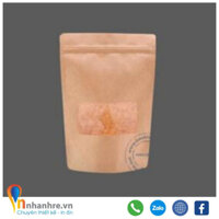 Túi giấy , túi zip , 1KG túi zip giấy kraft đựng thực phẩm thiết kế đáy đứng cửa sổ tràn giá rẻ , chất lượng - INNHANHRE