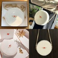 Túi gift Chanel Beaute tròn full box và dây